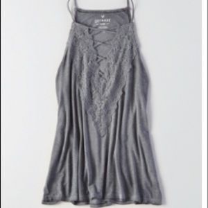 American Eagle Lace Racerback Tank Top
